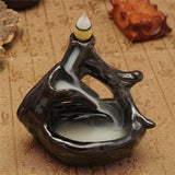 Retro Handmade Ceramic Backflow Incense Burner Home Decor Incense Holder Buddhist Crafts