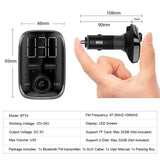 Bluetooth Car FM Transmitter, Wireless Audio Transmitter Car Charger with USB Charge, Car Radio Audio Adapter MP3 Player Support Hands-free Calling,for iPad iOS Android Phone Portable GPS Navigator