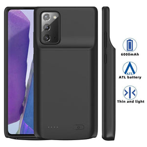 Battery Case for Galaxy Note 20 Plus 6000Mah Portable Charging Case for Samsung Galaxy Note 20+ Rechargeable External Battery Pack Extended Battery Protective Charger Case