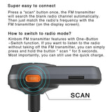 Bluetooth Hands-Free FM Transmitter for car,Auto Scan Wireless Radio Adapter Receiver Car Kit,QC3.0+2.4A Dual USB Music Car Charger,TF Card/AUX (Orange)