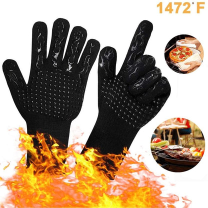 BBQ Gloves 1472℉ Extreme Heat Resistant Grill Gloves Insulated Oven Mitts with L5 Cut Resistant for Cooking, Baking,Cutting, Welding, Smoker Fireplace