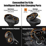 Car Adapter, Bluetooth FM Transmitter for car, Wireless In-Car Bluetooth Receiver for iPhone iPad Samsung, Hands-free Car Charger with 2.4A Dual USB Ports, TF Card Mp3 Player [&lt;lun&gt;]