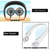 Summer Fashion Hanging Dual Cooling Neck Fan Mini USB Portable Rechargeable Quiet Ventilator For Traveling Outdoor Indoor
