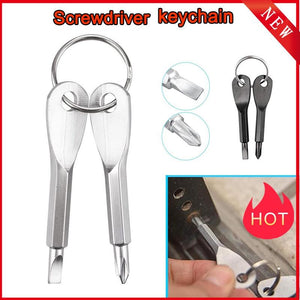 2021 Newest Hot Sale 2 Keys Stainless Keychain Pocket Tool Screwdriver Set EDC Outdoor Multifunction Fashion