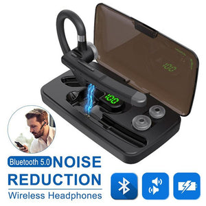 Bluetooth 5.0 Earphone Ear-hook Business Headphones Wireless Car Bluetooth Headset Stereo Handsfree with Mic for Driving [&lt;lun&gt;]