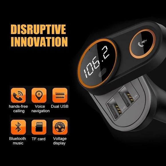 Bluetooth FM Transmitter Car Mp3 Player Wireless In-car Audio Radio Adapter Charger Wireless Dual USB Port Handsfree Call