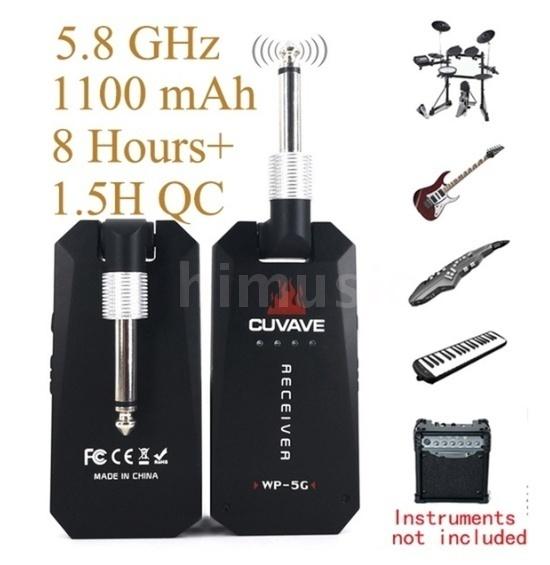 CUVAVE WP-5G Wireless 5.8GHz Guitar System Rechargeable Audio Transmitter And Receiver ISM Band for Electric Bass Guitars Amplifier Accessories