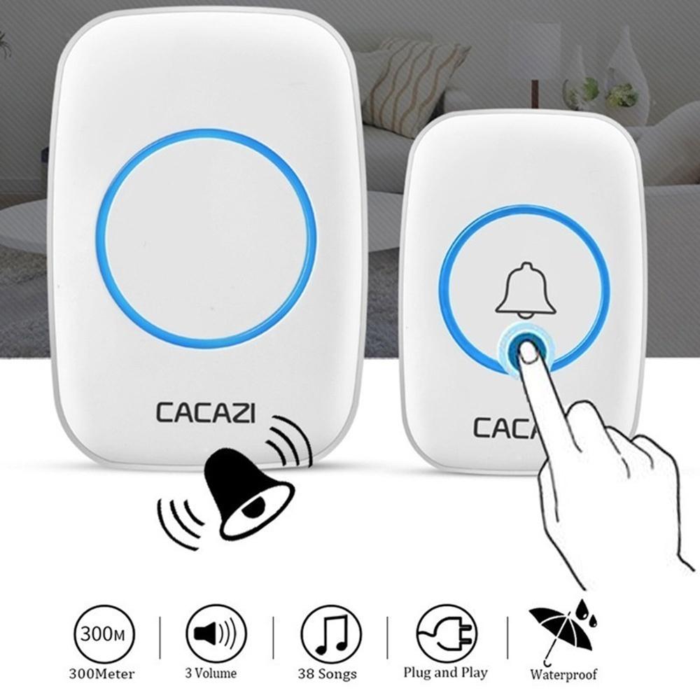 2021 New Waterproof Intelligent Wireless Doorbell 300M Remote Smart Door Bell Chime (include EU UK US Plug)