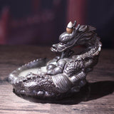 2020 With 60 Incense Cones Buddhist Porcelain Dragon Incense Holder Smoke Backflow Fragrance Retro Art