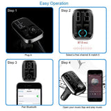 Bluetooth FM Transmitter for Car, Wireless Bluetooth Radio Transmitter Adapter Car Kit with Hand-Free Calling and Dual USB Ports