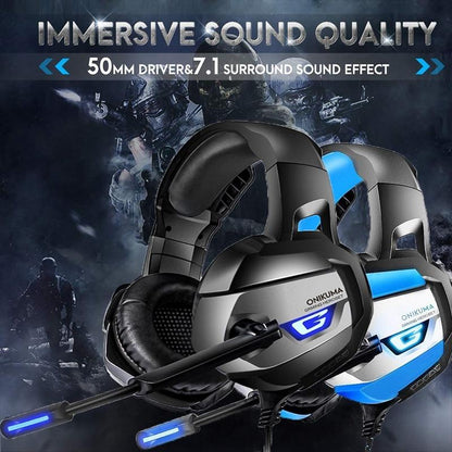 Stereo Gaming Headset for PS4, Xbox One, PC, Enhanced 7.1 Surround Sound, Updated Noise Cancelling Mic Headphones, Soft Breathing Earmuffs, Mute &amp; Volume Control for Nintendo Switch Laptop