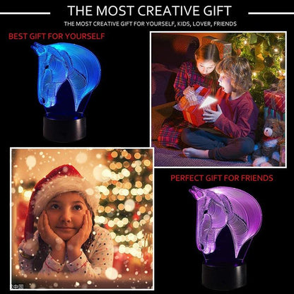 2020  Exquisite Creative 3D Lamp Acrylic Optical Illusion Visual Led Night Light 7 Colors for Home Decor
