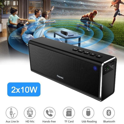 Metal Bluetooth Speaker,Wireless Dual Stereo Super Bass Speaker Portable Handfree Subwoofer Support Handfree TF AUX