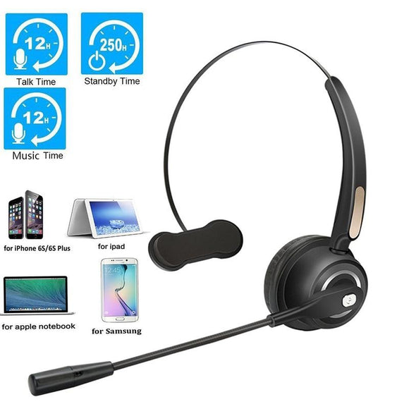 New Truck Driver Headset/Bluetooth Phone Headset with Microphone,12hrs Talk Time Office Bluetooth Headset with Noise Canceling ,Bluetooth Headphones for Cell Phone,Computer,Car,Call Center,Support Music