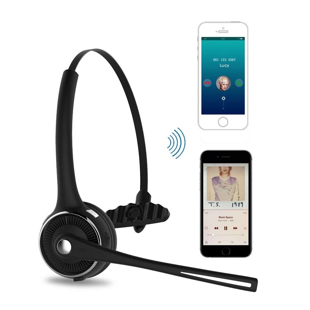 Truck Driver Bluetooth Headset Office Wireless headphones Mic Noise Canceling Headset with Microphone for Call Center,Cell Phone Laptop