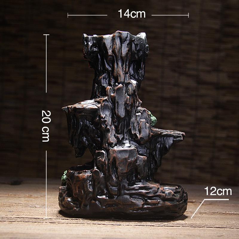 Handmade Ceramic Backflow Incense Holder Waterfall Incense Burner, Aromatherapy Ornament Home Decor Meditation Yoga [<lun>]