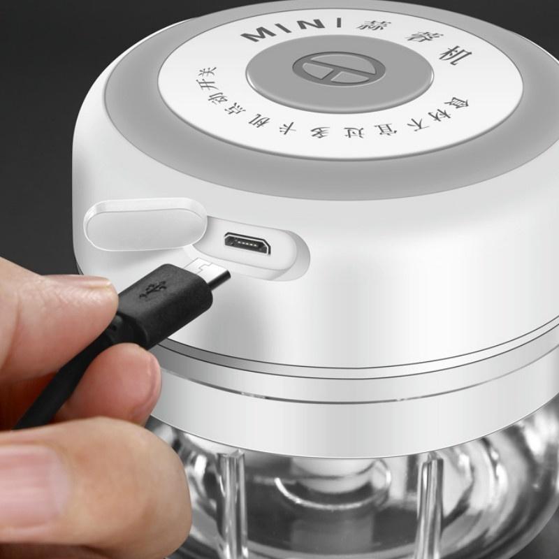 2021 New Upgrade Smart Electric Mini Food Garlic Vegetable Chopper Meat Grinder Crusher Press for Nut Fruit Rechargeable Onion Multi-function Processor Kitchen Accessories Tools [<lun>]