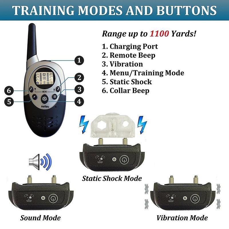 M86 Dog Training Collar Remote Controller Waterproof Rechargeable 1000Yards LCD Trainer for Pet Electric Shock for 1 or 2 Dogs