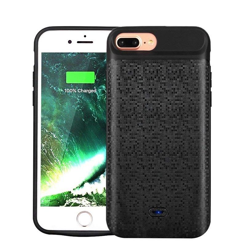 Slim Silicone Battery Case for iPhone 8/7/6S/6/8 Plus / 7 Plus / 6S Plus/6 Plus, 2500mAh/3700mAh Portable Charging Case External Rechargeable Charger Case Juice Pack Protective Power Case for iPhone