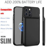 2020 Latest Battery Case for iPhone 12mini/ 12Pro / 12 / 12Pro Max,Portable Protective Charging Case Compatible with iPhone 12 Pro (6.1 inch) Rechargeable Extended Battery Charger Case (Black)