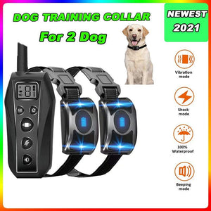 New Dog Training Collars, Dog Shock Collar, 2000 ft Remote Control with 3 Correction Training Modes, Shock, Vibration, Beep, Rechargeable Waterproof E-Collar for Dogs Small, Medium, Large