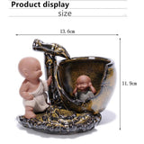 New Ceramic Porcelain Sima Guang Breaking the Vat Backflow Incense Burner Censer Little Monk Sandalwood Agilawood Aroma Furnace IT