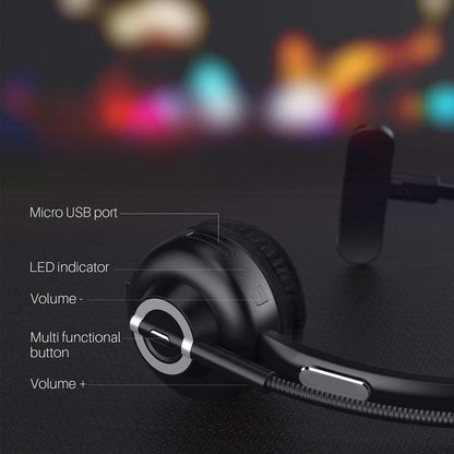 2020 New Truck Driver Headset/Bluetooth Phone Headset with Microphone,12hrs Talk Time Office Bluetooth Headset with Noise Canceling ,Bluetooth Headphones for Cell Phone,Computer,Car,Call Center,Support Music