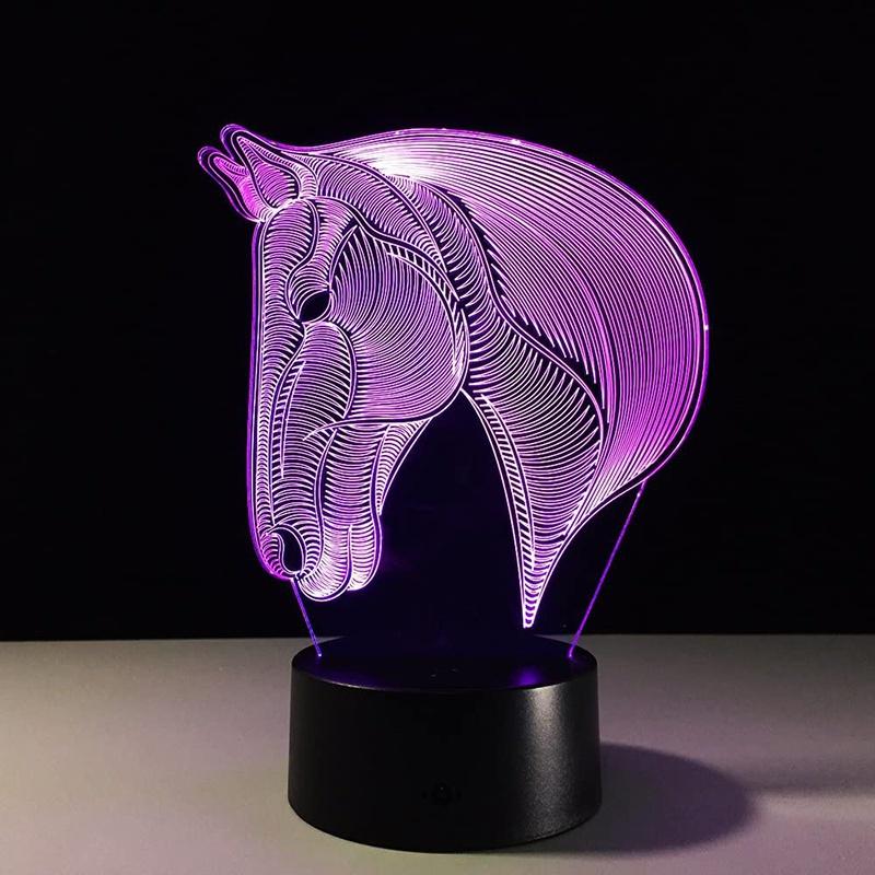 2020  Exquisite Creative 3D Lamp Acrylic Optical Illusion Visual Led Night Light 7 Colors for Home Decor