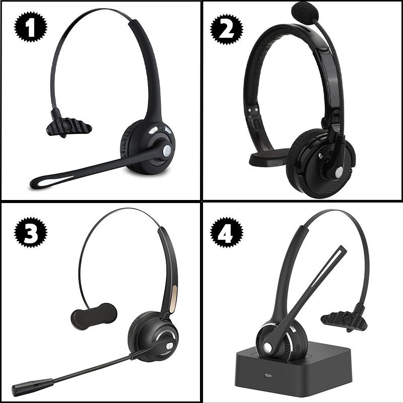 Truck Driver Bluetooth Headset Office Wireless headphones Mic Noise Canceling Headset with Microphone for Call Center,Cell Phone Laptop