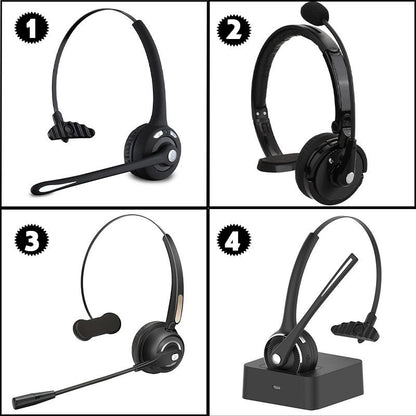 Truck Driver Bluetooth Headset Office Wireless headphones Mic Noise Canceling Headset with Microphone for Call Center,Cell Phone Laptop