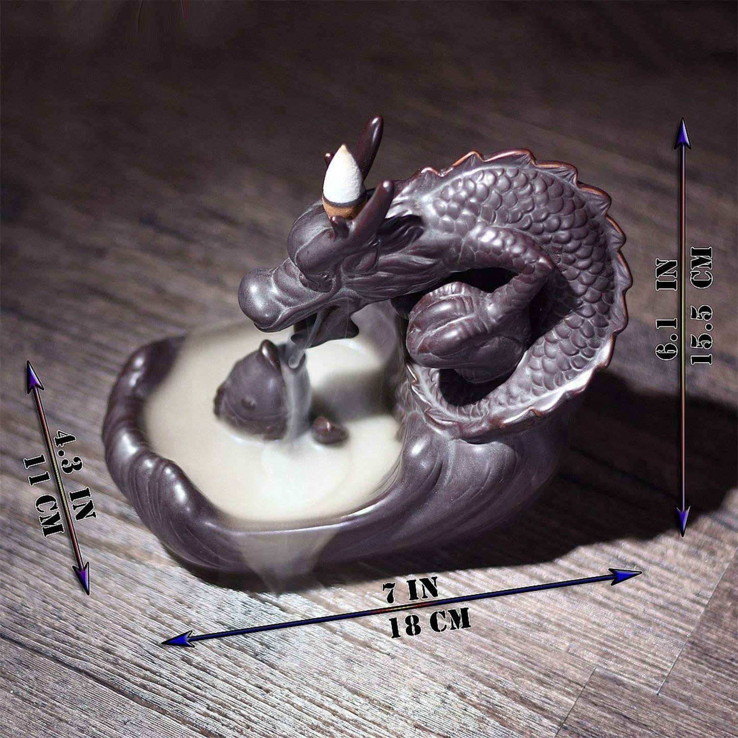 Ceramic Incense Burner for Smoke Backflow Like Water Streaming Down Art Craft Incense Cone Furnace Home Decor