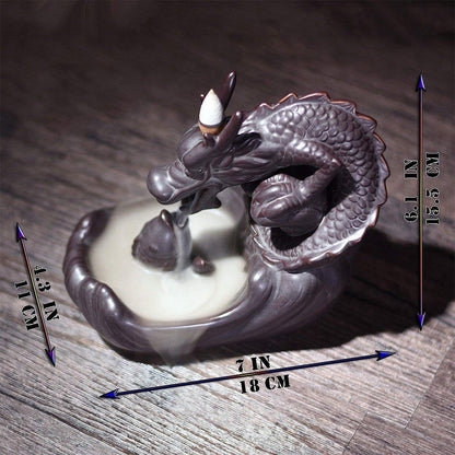 Ceramic Incense Burner for Smoke Backflow Like Water Streaming Down Art Craft Incense Cone Furnace Home Decor