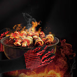 BBQ Grilling Gloves 1472℉ Extreme Heat Resistant Cooking Non-Slip Kitchen Outodor Barbecue Baking Silicone Gloves