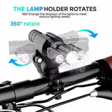 4-Modes Multifunction USB Rechargeable Bike Light Set Powerful Lumens Bicycle Light Road Bike Headlight