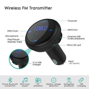 Car Locator,In Car Bluetooth FM Transmitter Handsfree Call Dual USB Charger Radio Adapter