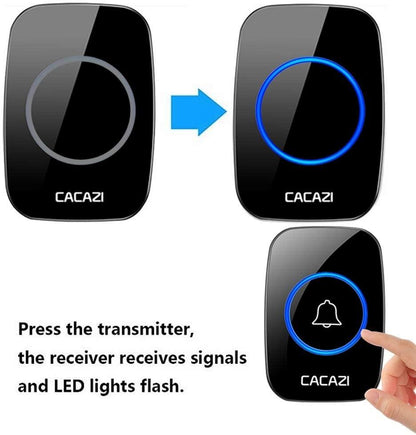 Wireless Doorbell, Waterproof Door Bell Chime Kit Includes Push Button Transmitter and Plug-In Receiver,Over 1000 feet Range,36 Melodies,CD Quality Sound and LED Flash