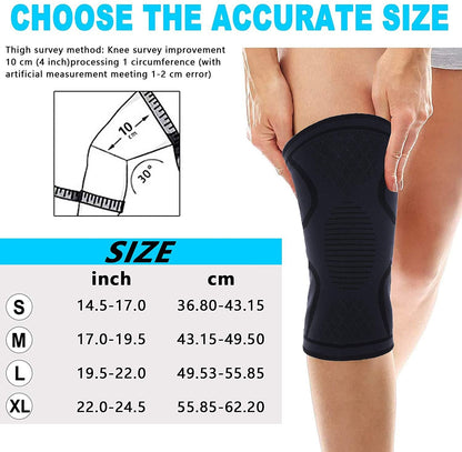 Fitness Running Cycling Knee Support Braces Elastic Nylon Sport Compression Knee Pad Sleeve for Basketball Volleyball [<lun>]