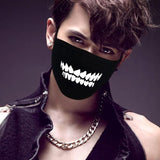 Unisex Dust-Proof Cotton Face Masks Windproof Black Mask Cartoon Printed Half Face Mouth Muffle