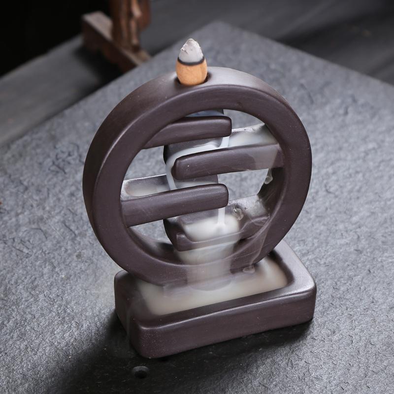 Various back flow incense cone burner Chinese traditional  Handmade Beautiful Scene Ceramic Home Decor  handmade gifts [<lun>]