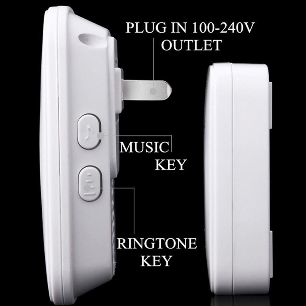 Wireless Doorbell, Waterproof Door Bell Chime Kit Includes Push Button Transmitter and Plug-In Receiver,Over 1000 feet Range,36 Melodies,CD Quality Sound and LED Flash