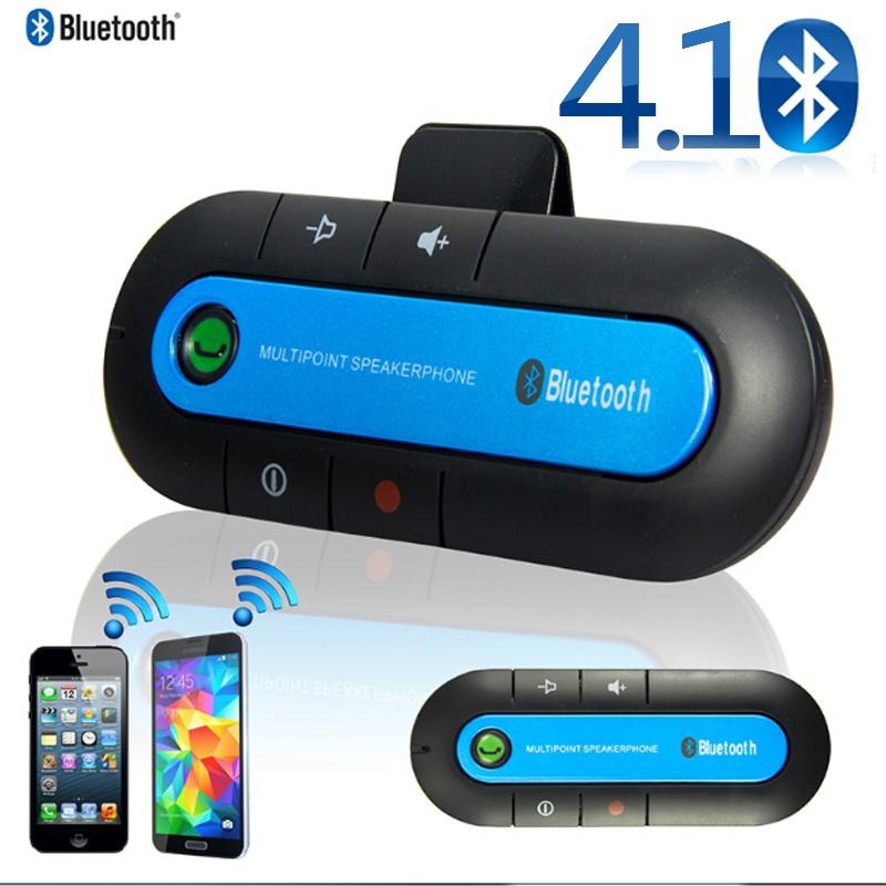New Bluetooth 4.1 Wireless Handsfree Magnetic Slim Car Kit Speaker Phone Sun Visor Clip (3 Color)