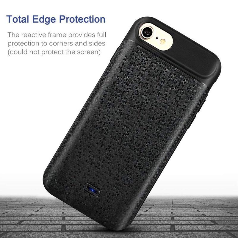 Slim Silicone Battery Case for iPhone 8/7/6S/6/8 Plus / 7 Plus / 6S Plus/6 Plus, 2500mAh/3700mAh Portable Charging Case External Rechargeable Charger Case Juice Pack Protective Power Case for iPhone
