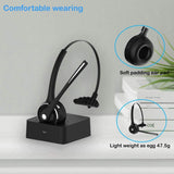 Pro Trucker Bluetooth Headset,Wireless Headset with Microphone,Charging Station,Noise Cancelling Hands Free Phone Headset for Truck Driver Call Center Office PC Skype