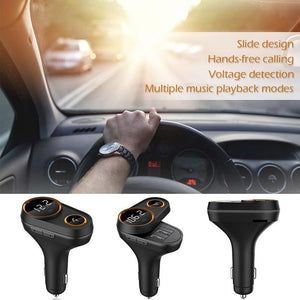 Car Adapter, Bluetooth FM Transmitter for car, Wireless In-Car Bluetooth Receiver for iPhone iPad Samsung, Hands-free Car Charger with 2.4A Dual USB Ports, TF Card Mp3 Player [&lt;lun&gt;]