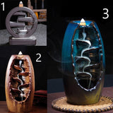60 Backflow incense cones Retro Handmade Porcelain Ceramic Backflow Incense Burner Buddhist Decoration Home Aromatherapy