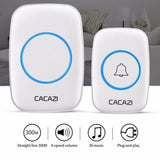Home Waterproof Wireless Doorbell Smart LED Light Calling Bell 300M Remote EU UK US Plug 38 Songs Chime Jingle Bell