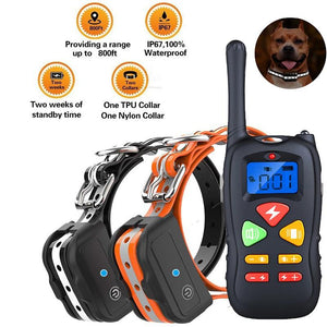 New Dog Training Collar, 2 Dog Shock Collar Remote Waterproof Rechargeable Dog Collar 3 Training Modes Harmless Shock Vibration Beep Medium Large Dogs, 800 FT Range [Reflective Strap] [&lt;lun&gt;]