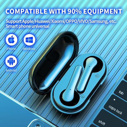TWS Bluetooth 5.0 Mini Bluetooth Headphones Wireless Music Earpieces Waterproof Surround Sound for Smartphone Pad Laptop