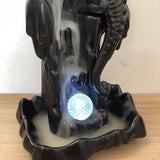 2021 Ceramic Incense Burner for Smoke Backflow Like Water Streaming Down Art Craft Incense Cone Furnace Home Decor w/ 20 Incense Cones