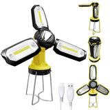 Multifunctional Handheld XPE LED Worklight 3*COB LED Inspection Work Light 90° Rotation Foldable Camping Lantern Portable Tent LED Light Flashlight By USB Charging for Phone Charging Emergency Hurricane Fishing [&lt;lun&gt;]